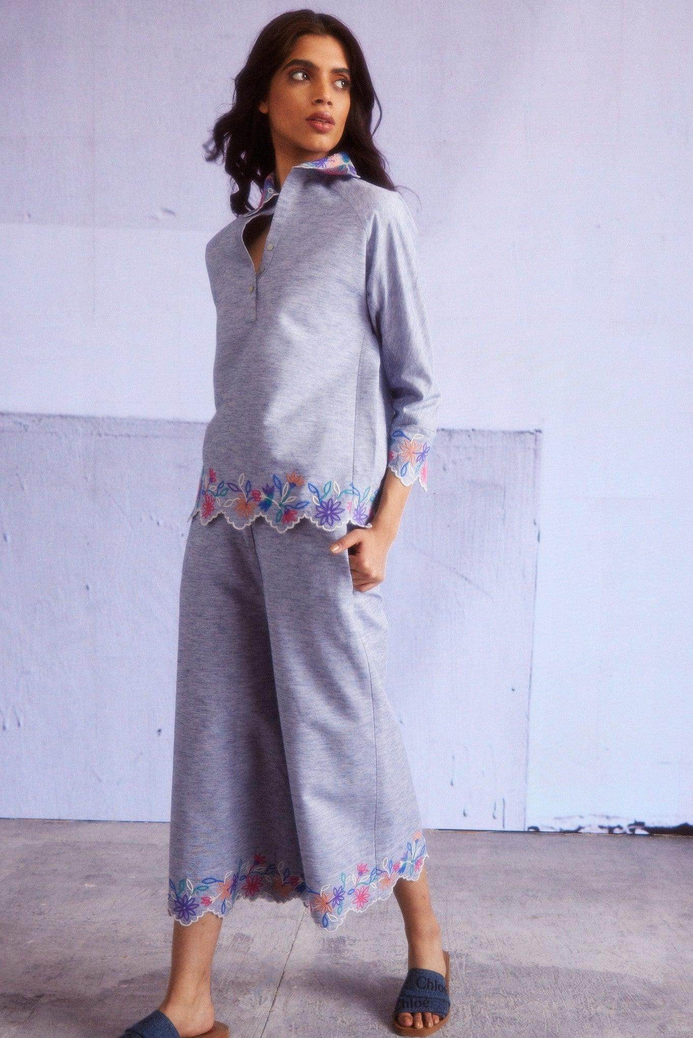 SCALLOPED EMBROIDERED CULLOTES - dash and dot