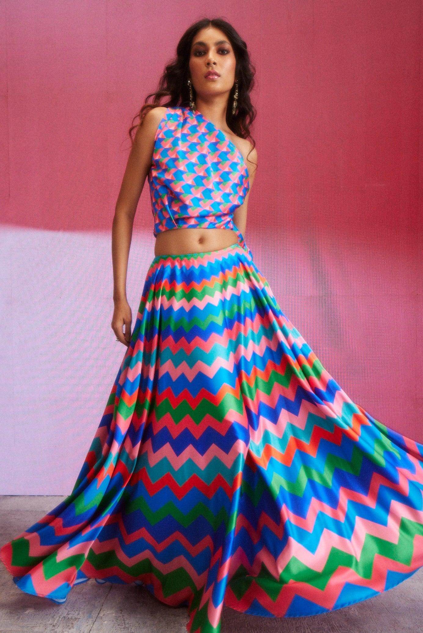 CHEVRON MAXI SKIRT - dash and dot