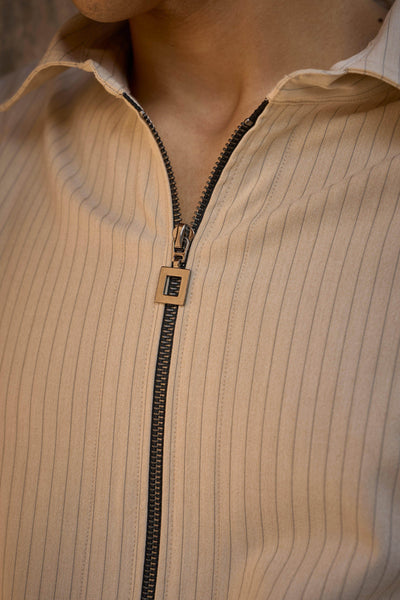 PINSTRIPE ZIP SHIRT - dash and dot
