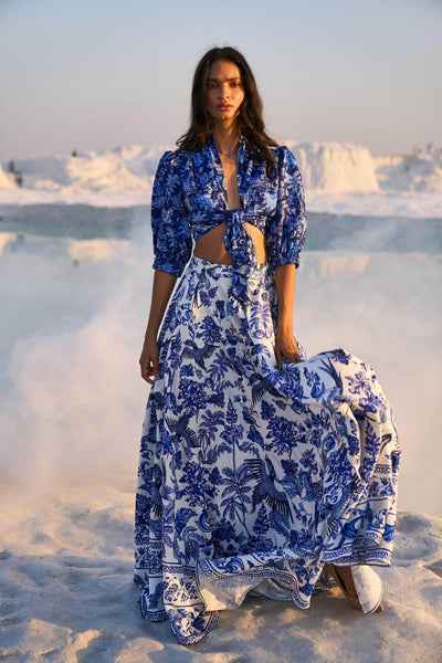 PORCELAIN PRINT SKIRT SET - dash and dot