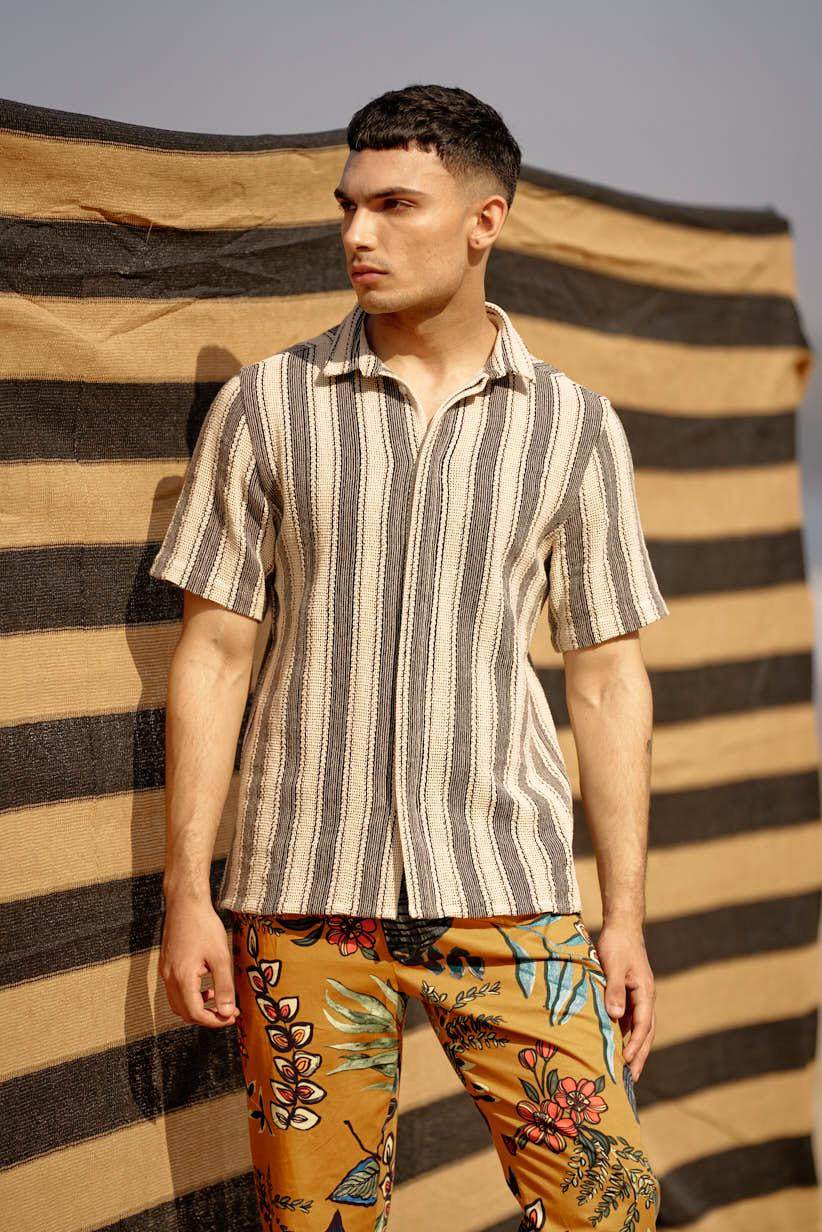 STRIPE TEXTURED SHIRT - dash and dot