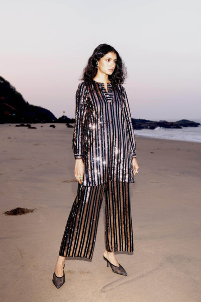 SEQUIN STRIPE LONG SET - dash and dot