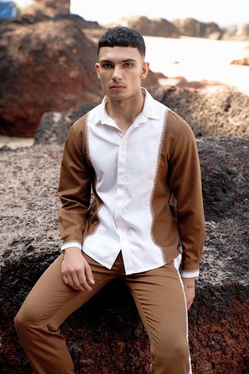 STITCHED & BLOCKED SHIRT - dash and dot