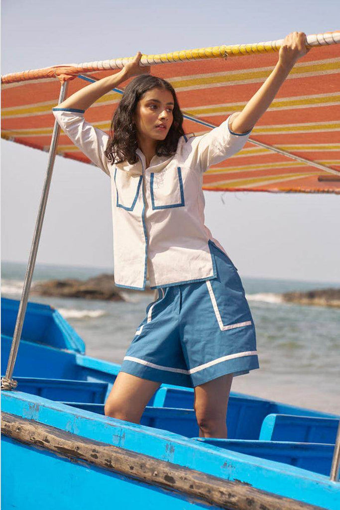 CONTRAST PIPED SHIRT - dash and dot dash and dot