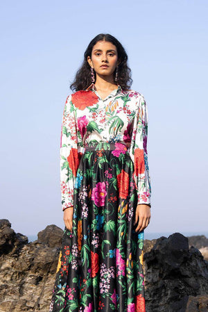 FLORAL PRINTED MAXI SKIRT SET - dash and dot