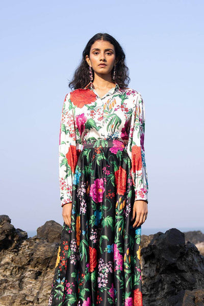 FLORAL PRINTED MAXI SKIRT SET - dash and dot