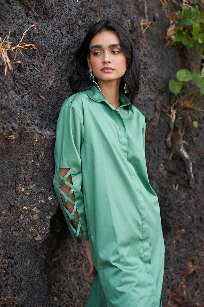 CRISS CROSS COTTON MIDI - dash and dot dash and dot