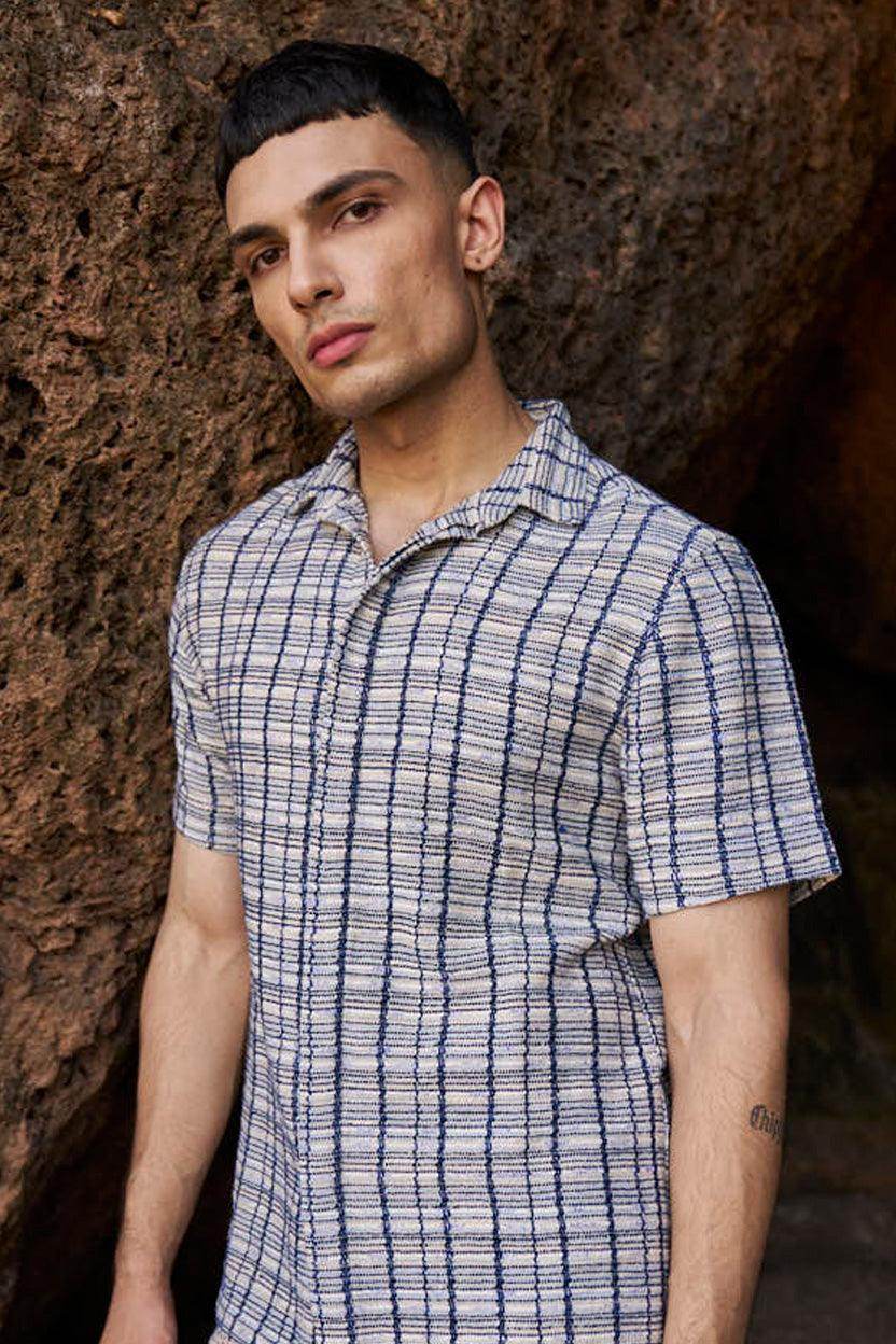 TEXTURED CHECK SHIRT - dash and dot