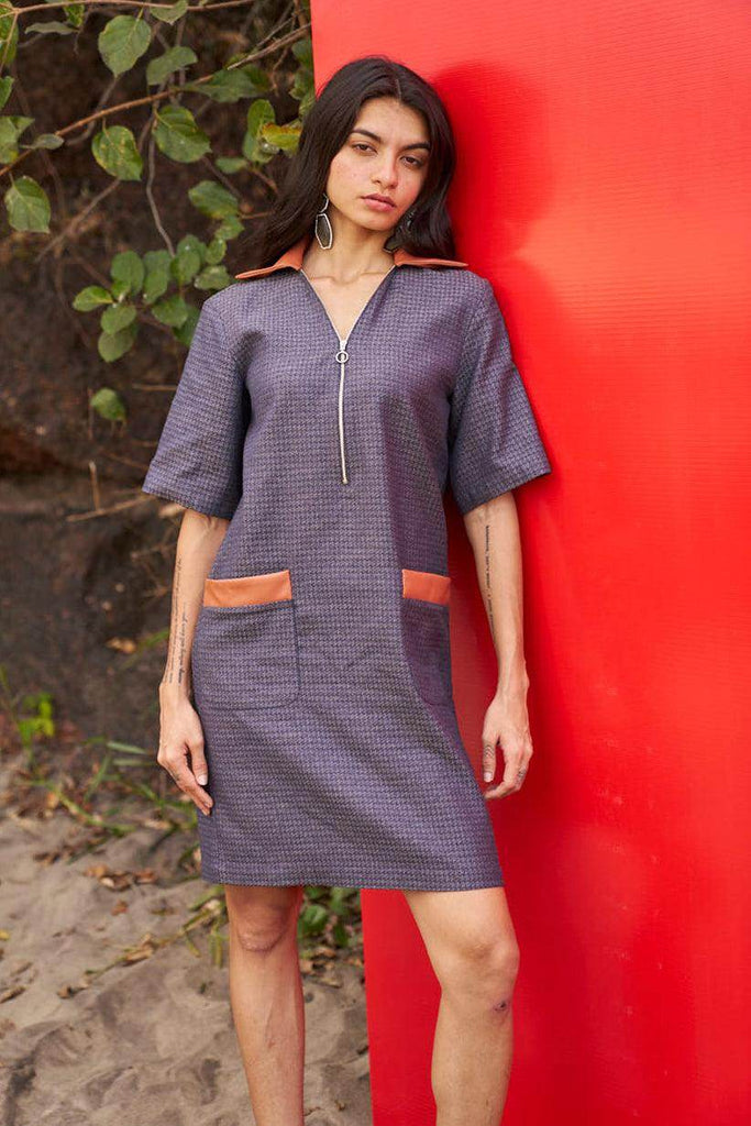 INDIGO JACQUARD MINI - dash and dot dash and dot