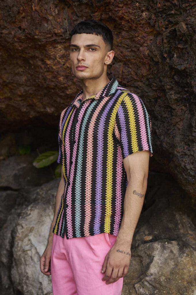 MULTI STRIPE TEXTURED SHIRT - dash and dot