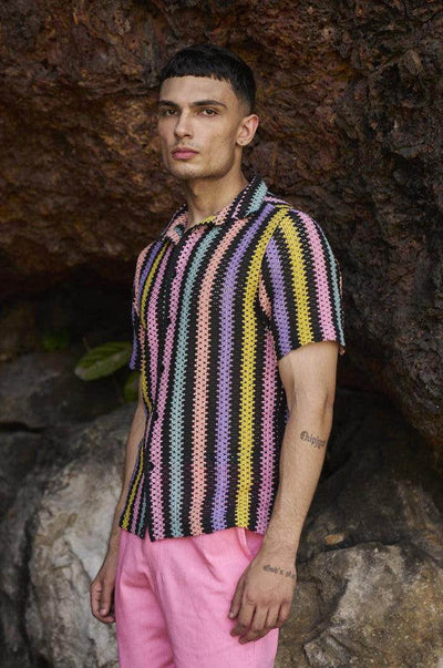 MULTI STRIPE TEXTURED SHIRT - dash and dot