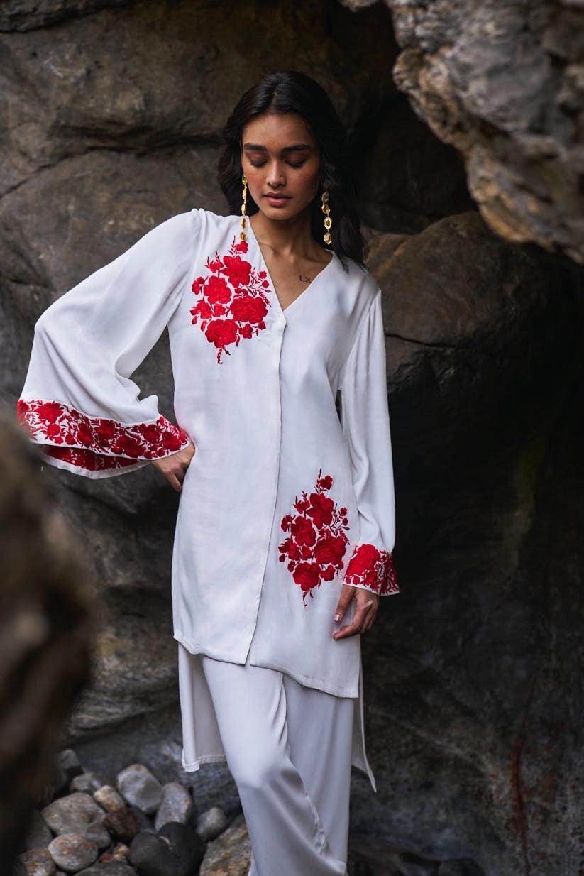 WHITE SATIN PANT - dash and dot