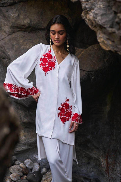WHITE SATIN PANT - dash and dot