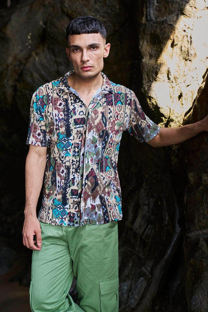 TRIBAL PLEATED SHIRT - dash and dot dash and dot