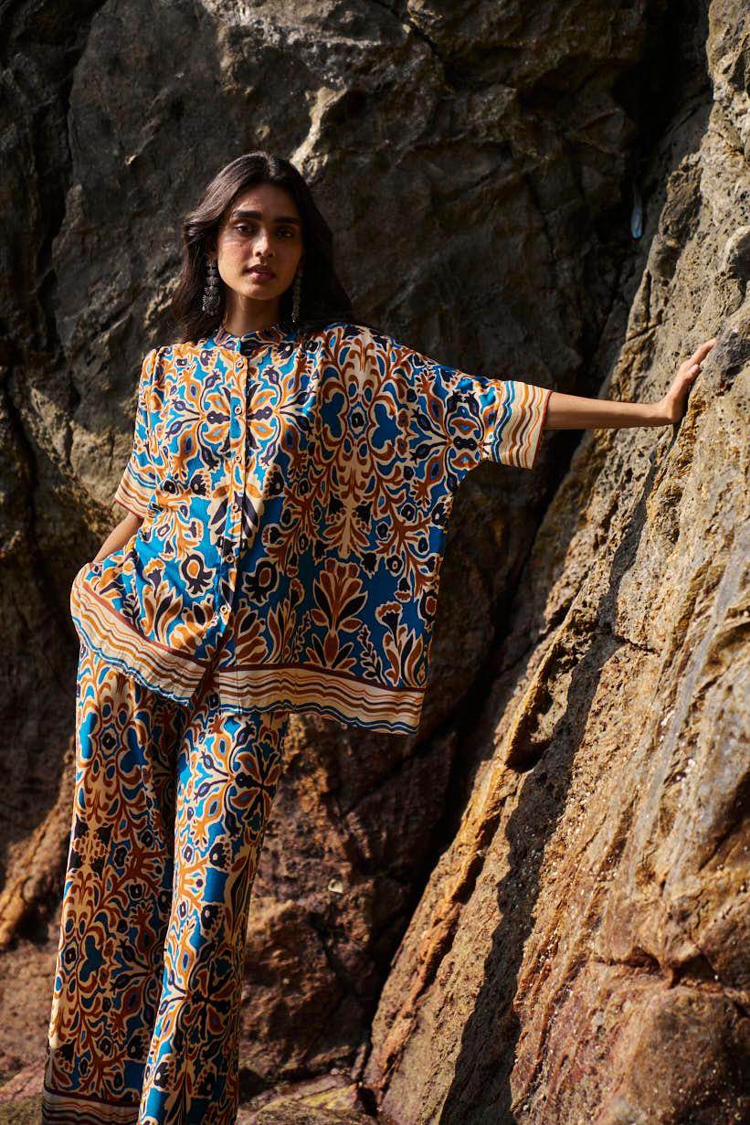 ABSTRACT FLORAL PRINTED PANT - dash and dot