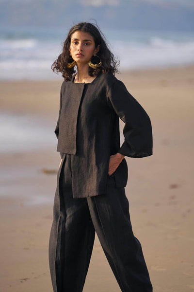 UNEVEN HEM LINEN TOP - dash and dot