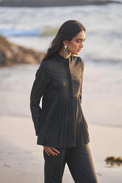 PLEATED PEPLUM TOP - dash and dot