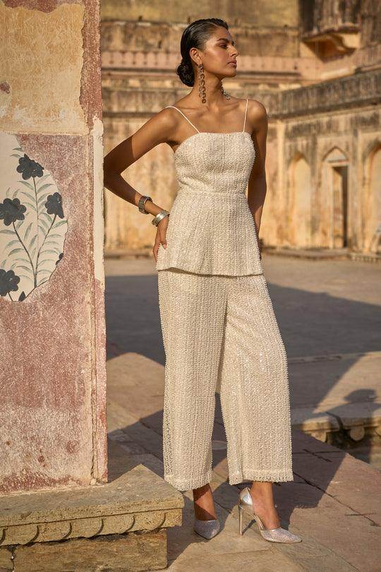 PEARL EMBROIDERED CORSET SUIT - dash and dot dash and dot