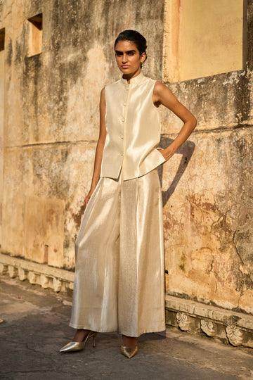 IVORY WAISTCOAT AND PANT SET - dash and dot