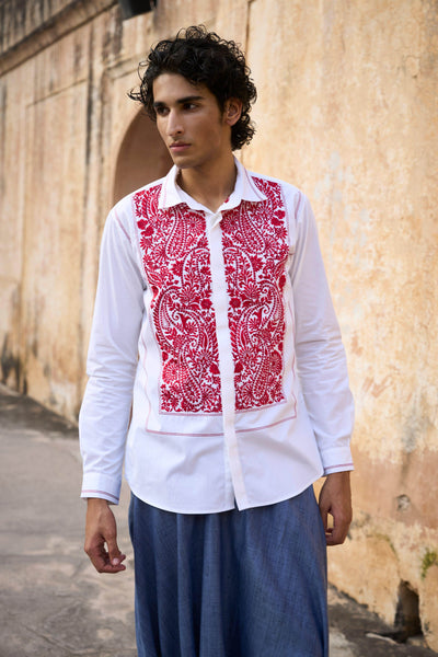 EMBROIDERED BIB SHIRT - dash and dot