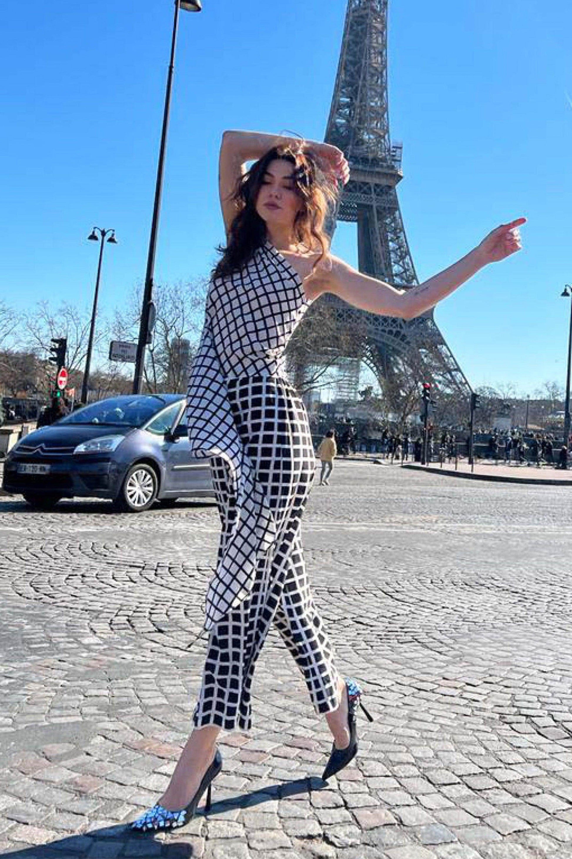 CHECK SCARF SET - dash and dot