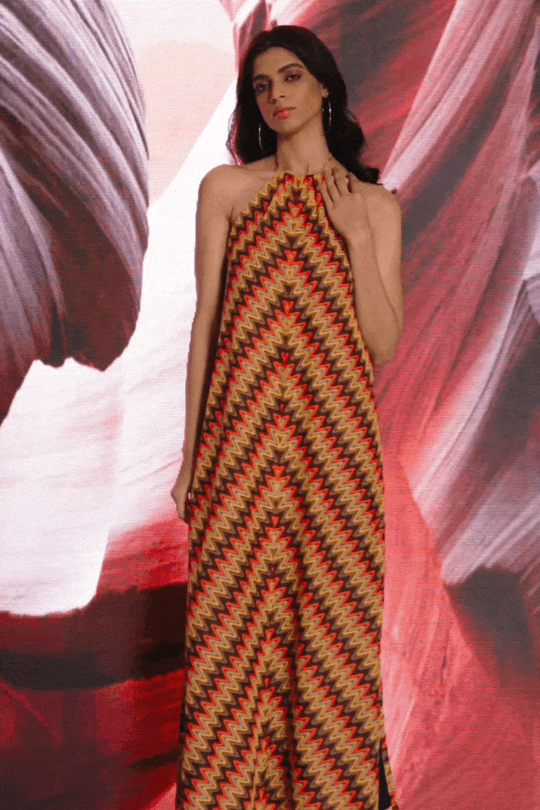 fall chevron dress Chevron Print Maxi Dress