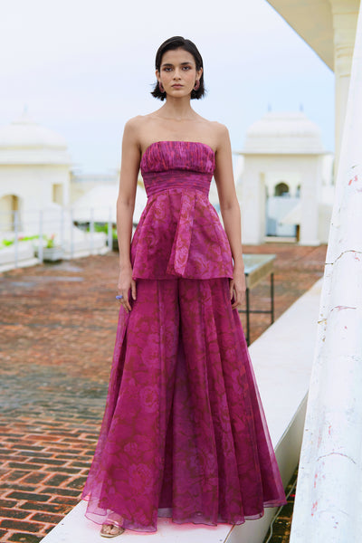 FLORAL PRINT PEPLUM SET