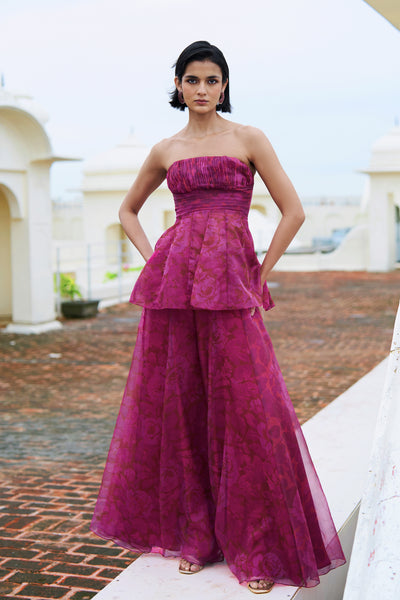 FLORAL PRINT FLARED PANT