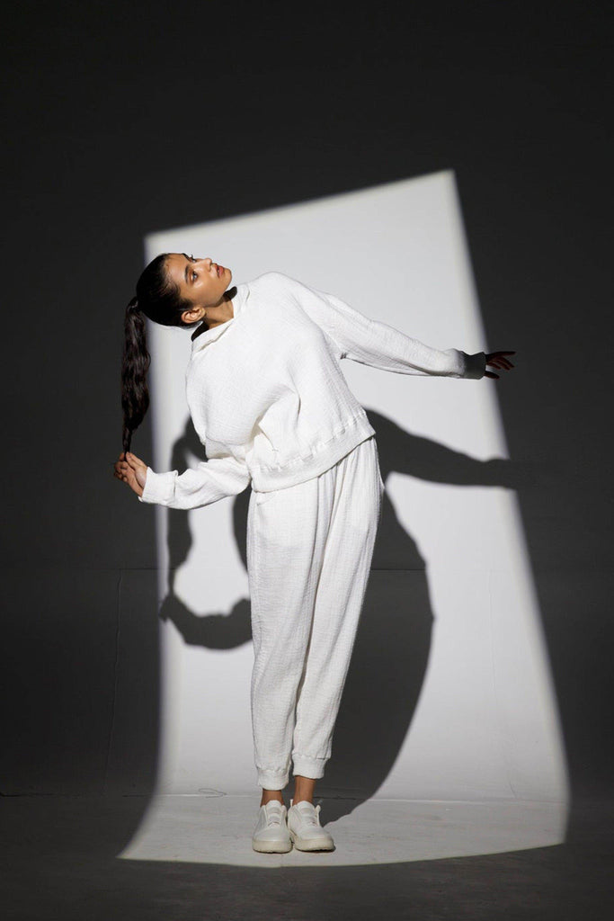 CRINKLE COTTON HOODIE CO-ORD - dash and dot dash and dot