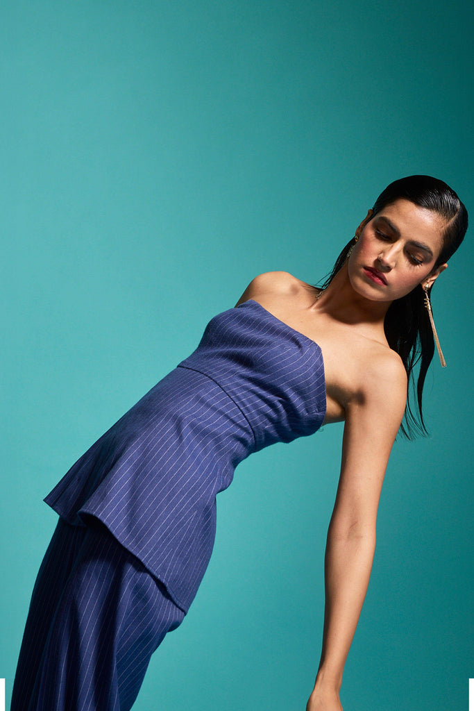 PINSTRIPE CORSET TOP - dash and dot dash and dot