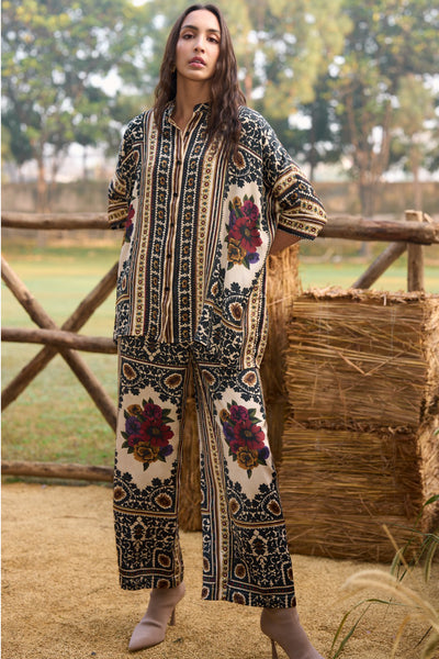 BAROQUE PRINTED BOXY SHIRT & STRAIGHT-CUT PANT SET