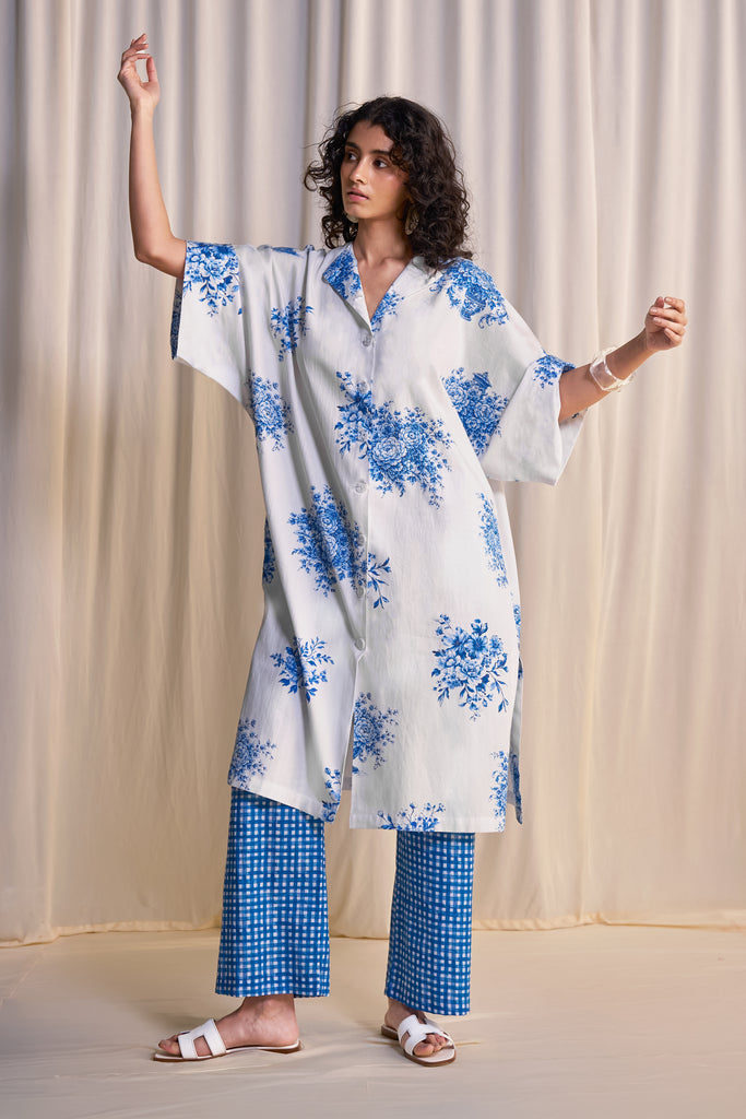 LINEN MADRAS CHECK PRINT PANT dash and dot