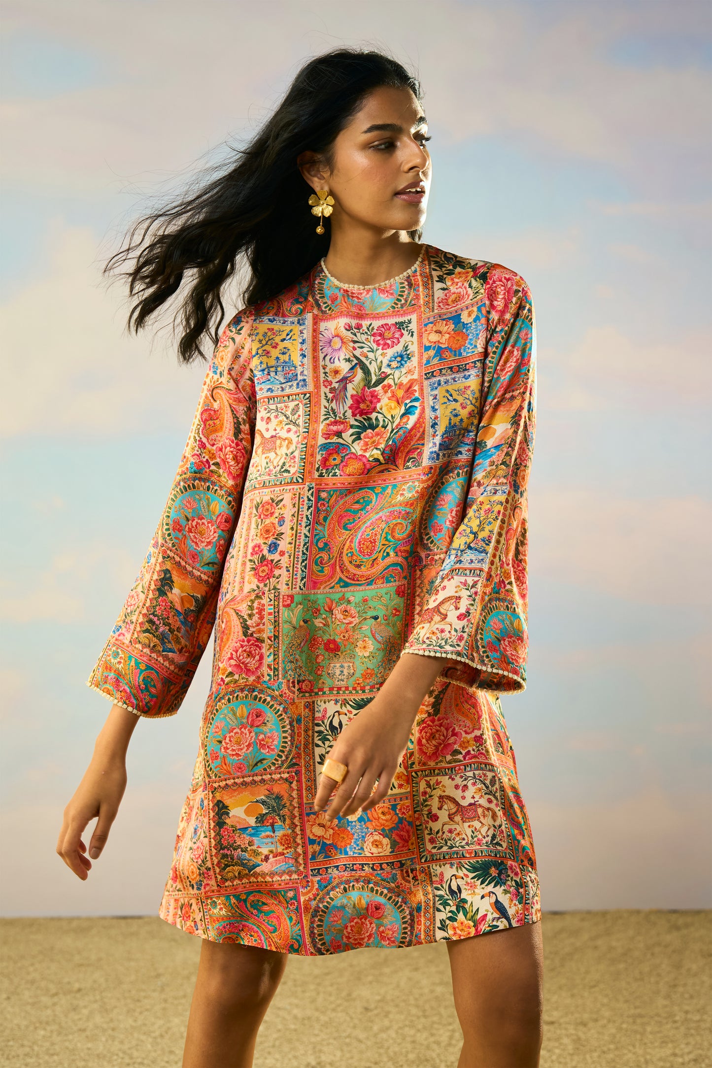 ORNAMENTAL PRINT DRESS