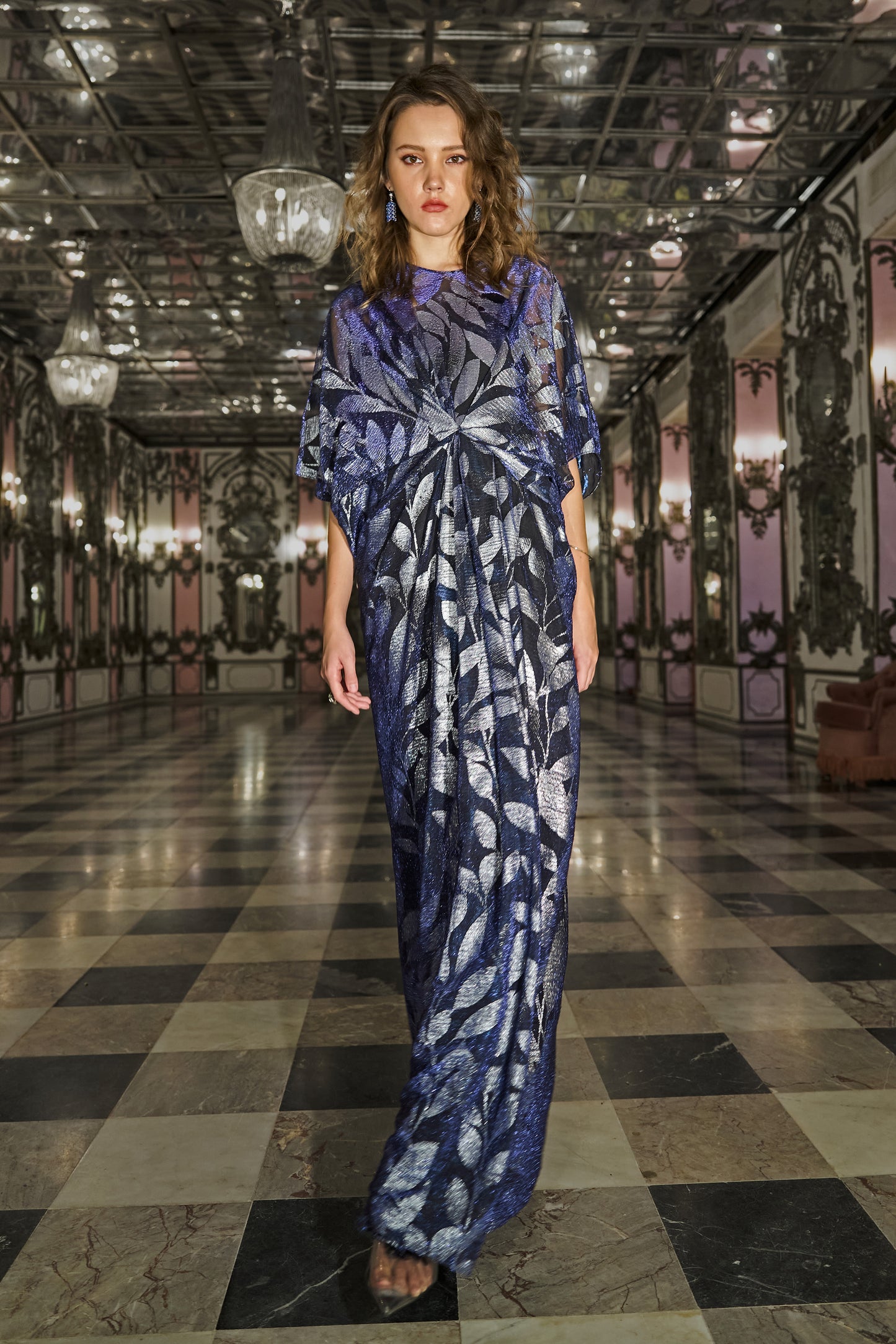 DRAPED AND PLEATED KAFTAN