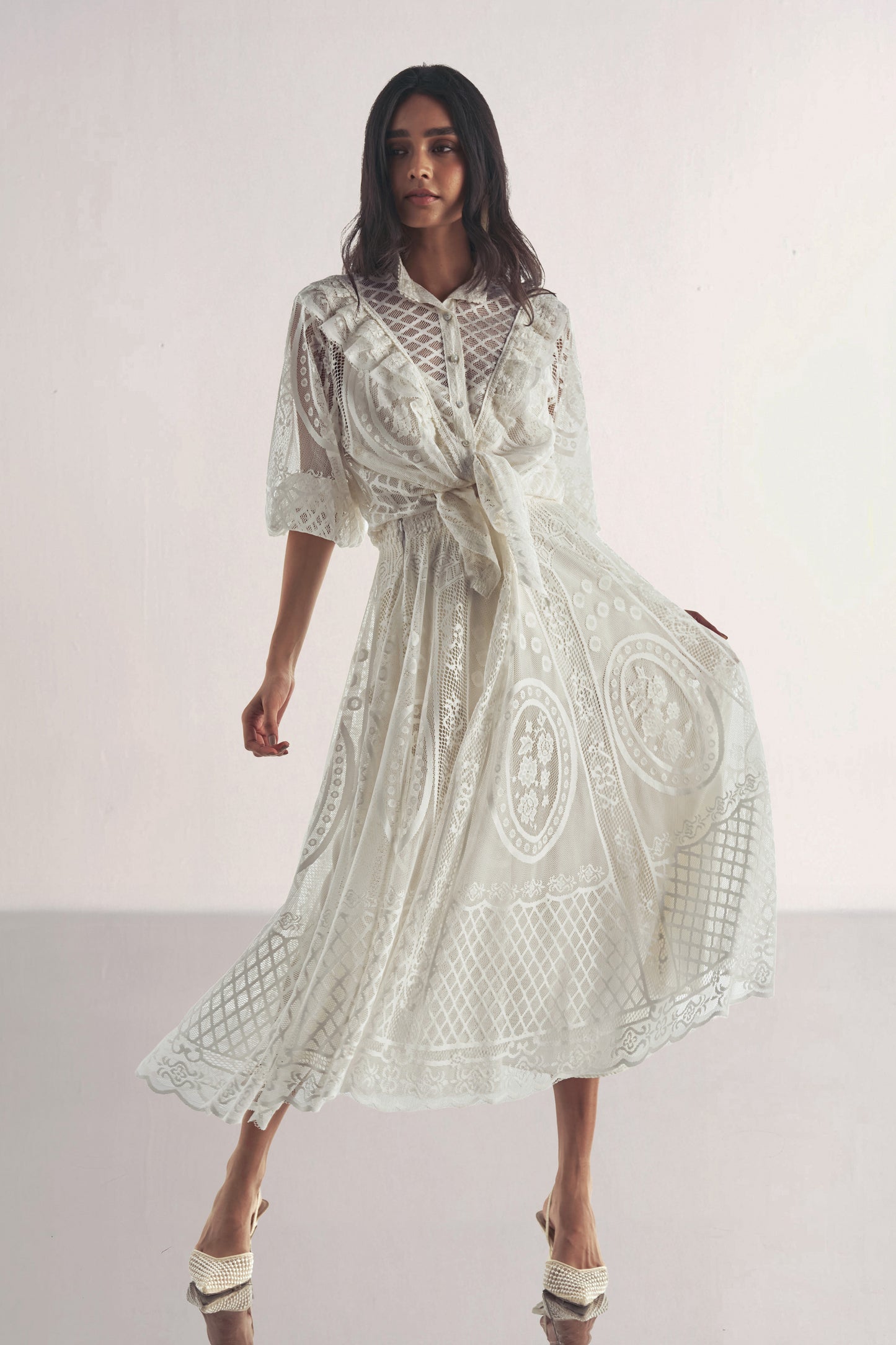 A-LINE LACE SKIRT
