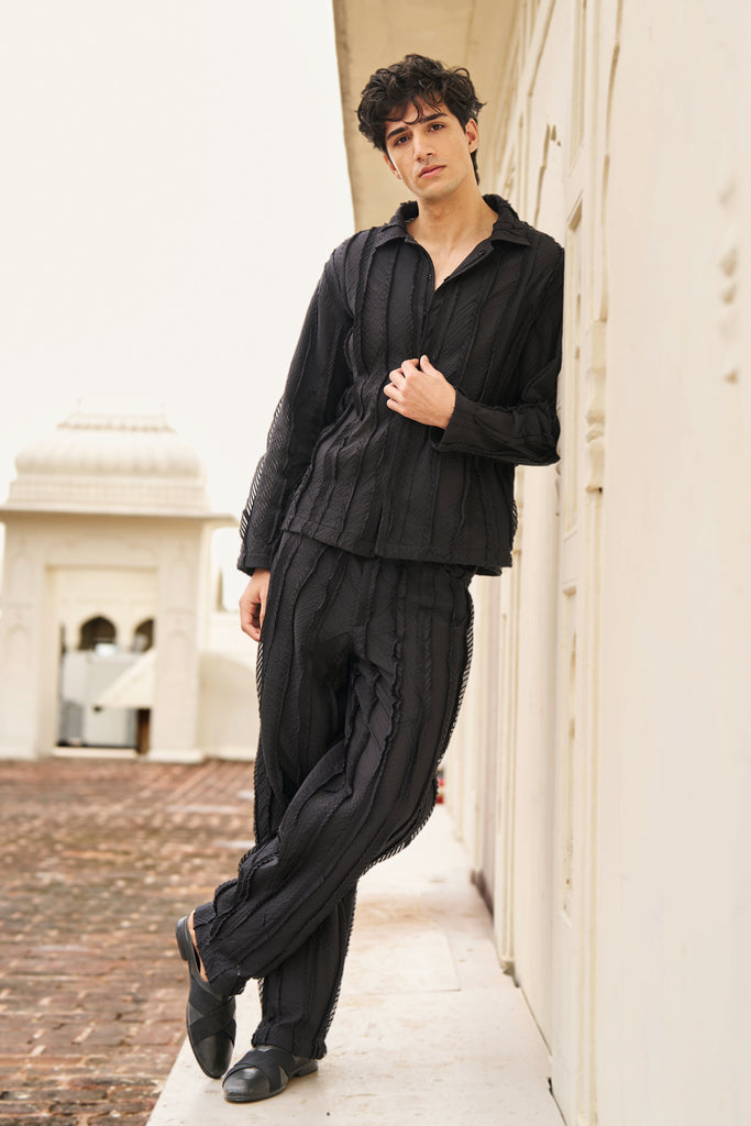 TEXTURED PANT SET dash and dot