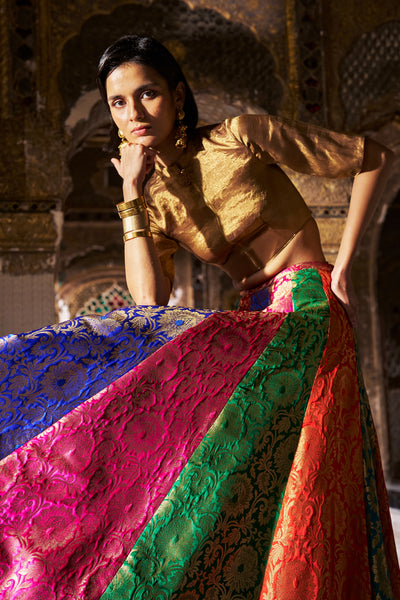 BENARES TISSUE CROPPED ZIP SHIRT