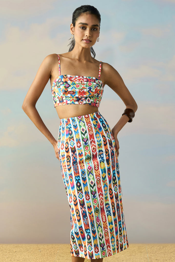 IKAT STRIPE PRINT SKIRT dash and dot
