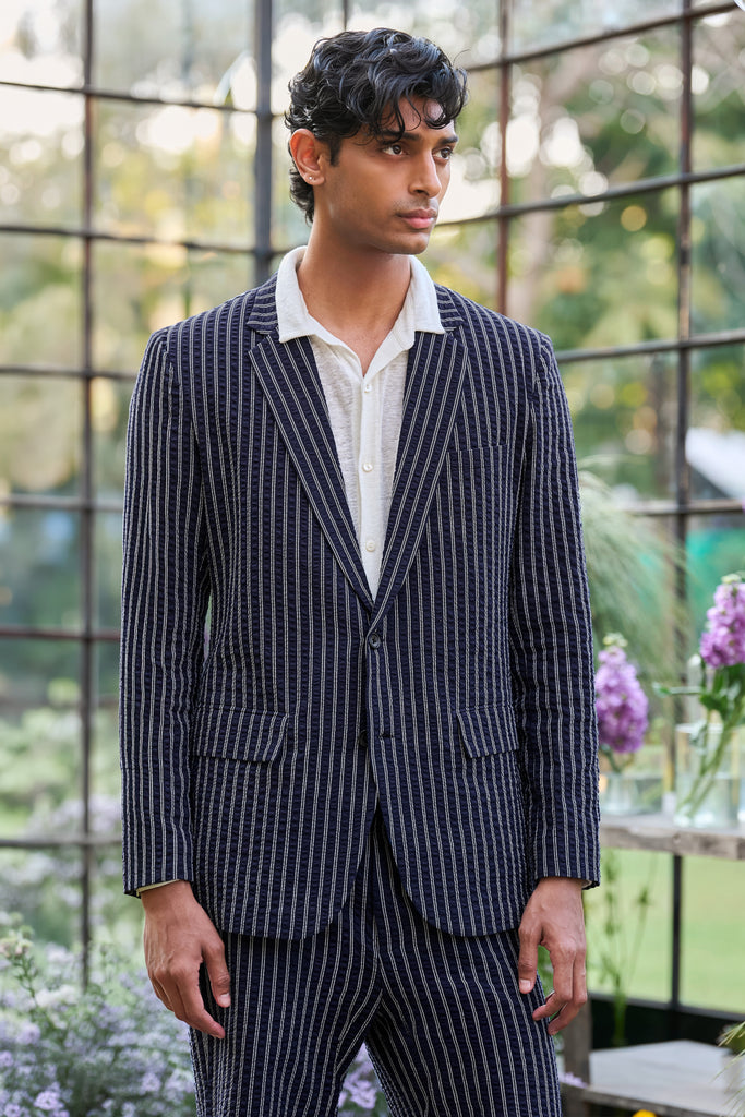 SEERSUCKER STRIPE BLAZER dash and dot