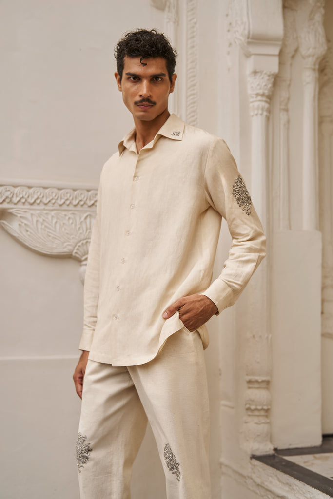 LINEN EMBROIDERED SHIRT dash and dot