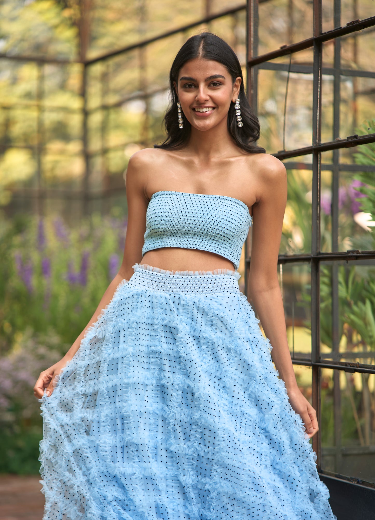 POLKA DOT SMOCKED BRALETTE