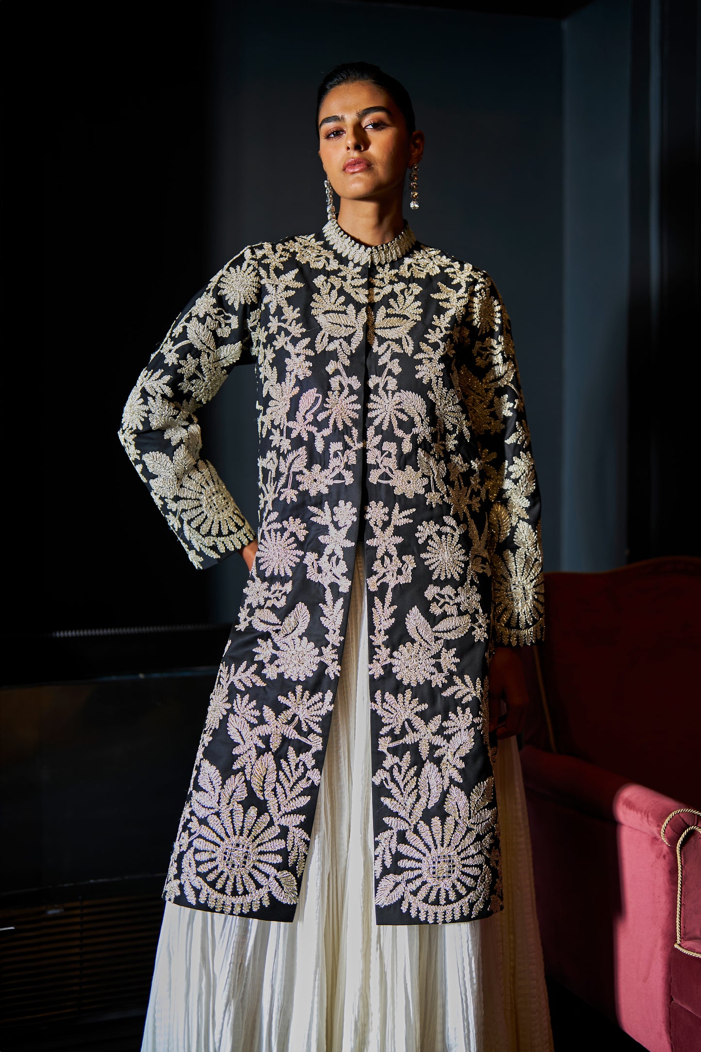 GOTA EMBROIDERED LONGLINE JACKET