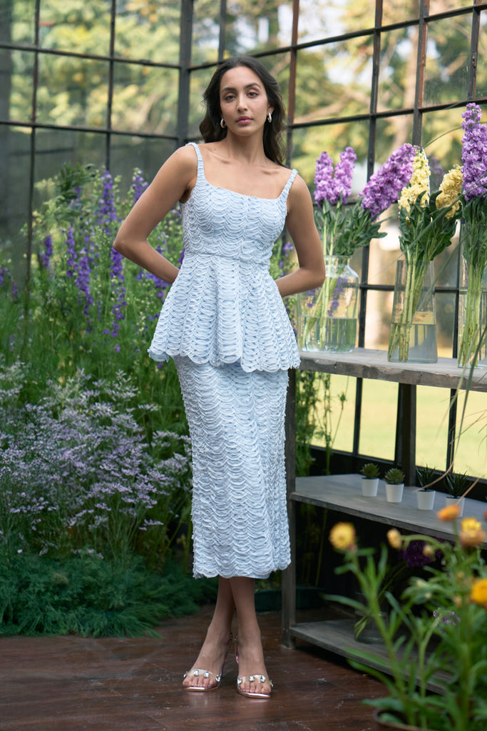 RIBBON EMBROIDERED MIDI SKIRT dash and dot