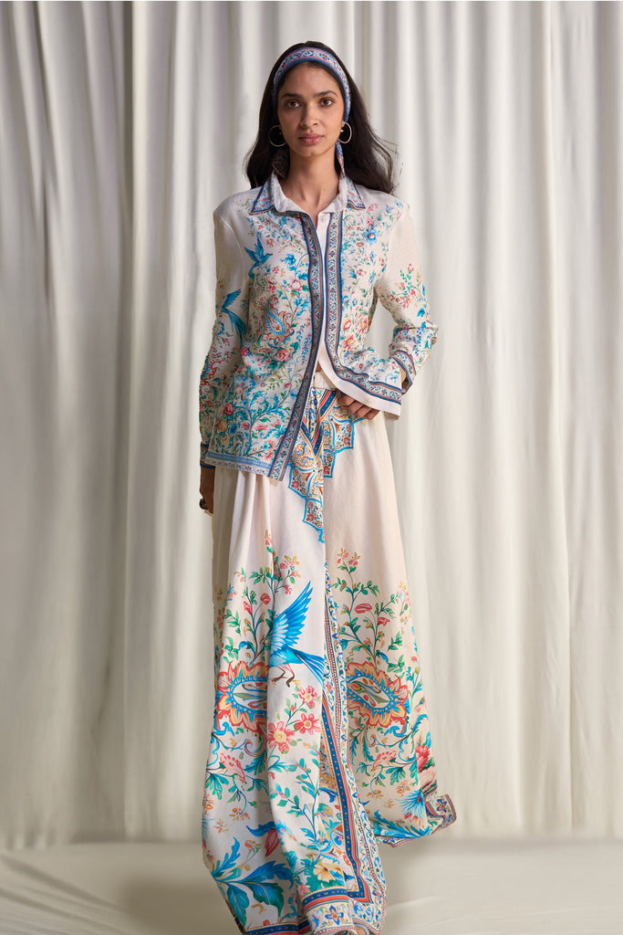LINEN BOTANICAL PRINT SHIRT dash and dot