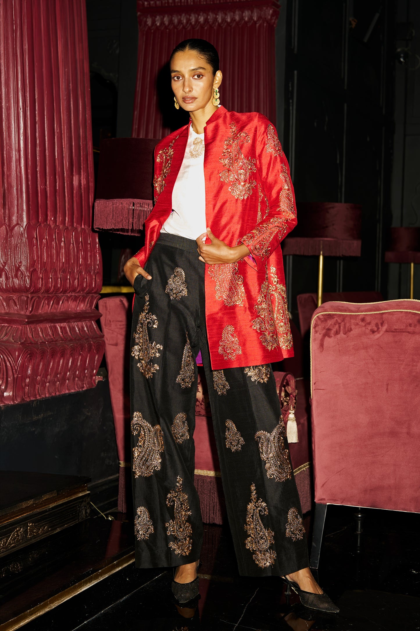 EMBROIDERED PAISLEY SHIRT & PANT