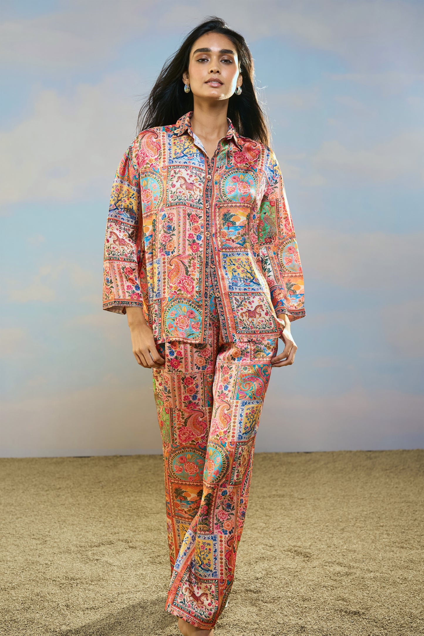 ORNAMENTAL PRINT SHIRT & PANT SET