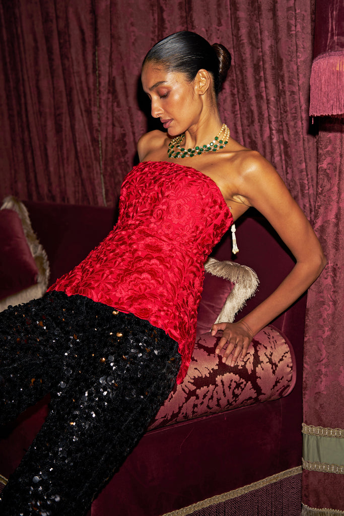 3D EMBROIDERED CORSET dash and dot