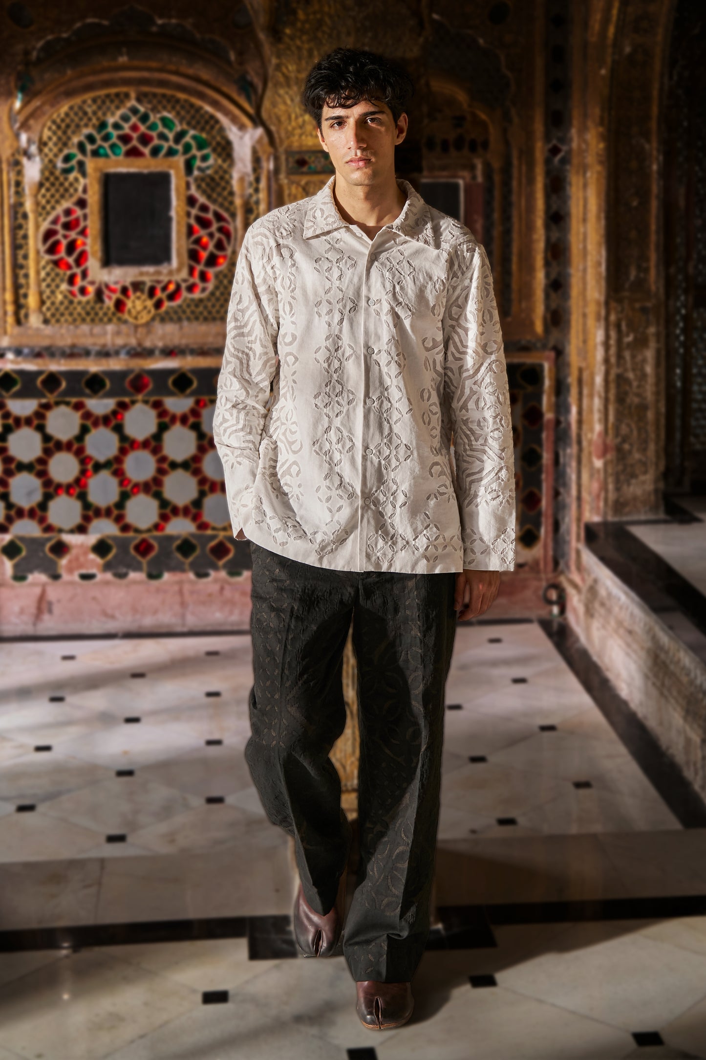 CUTWORK APPLIQUÉ PANT SET