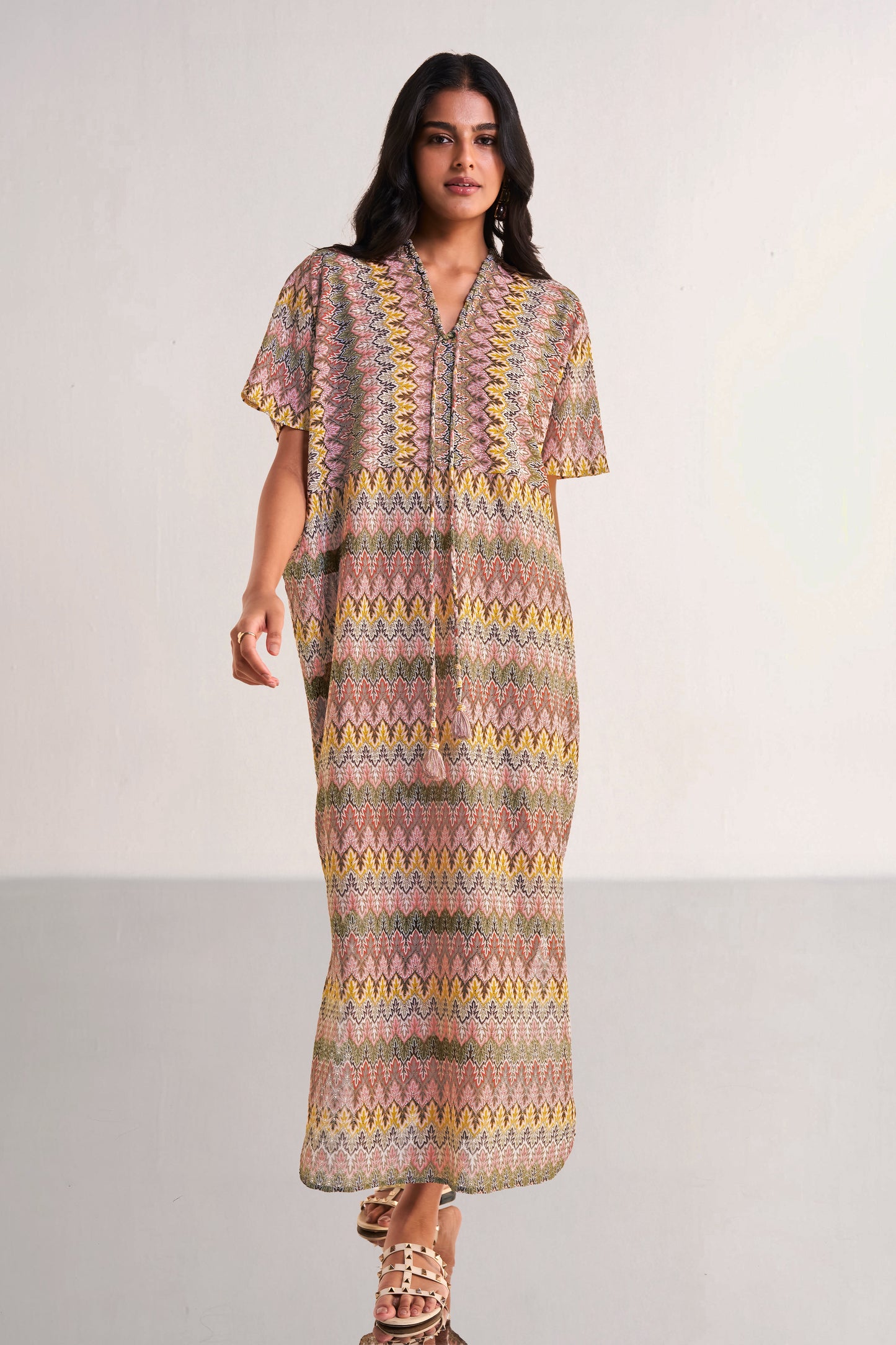 MULTICOLOUR CROCHET KNIT MAXI
