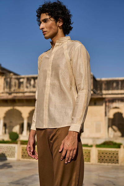 IRREGULAR PLEATED TISSUE SHIRT - dash and dot